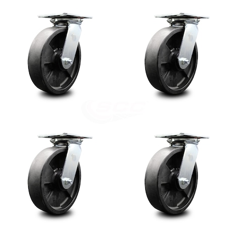 Service Caster 8 Inch Heavy Duty Glass Filled Nylon Caster Set with Ball Bearings SCC, 4PK SCC-35S820-GFNB-4